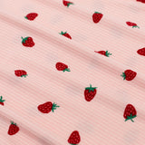 Strawberries Small Ribbed Ruffle Romper