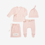Pale Pink Pointelle Layette Gift Set - Newborn