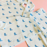 Blue Boots Ribbed Two Piece Set