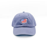 Tiny Waving Flag Baseball Hat - Dusty Blue
