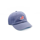 Tiny Waving Flag Baseball Hat - Dusty Blue