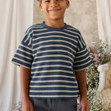 Leith Waffle Tee - Dreamer Stripe Captain