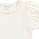 Rhea Pointelle Top - Parchment