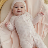 Pink Blossom Modal Zip Footie