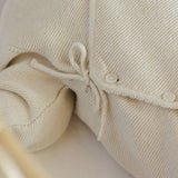 Wrap Knit Footie - Heathered Natural