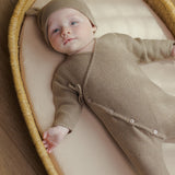 Wrap Knit Footie - Heathered Mocha