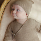 Wrap Knit Footie - Heathered Mocha