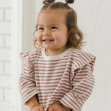 Ruffle Cozy Set - Mulberry Stripe