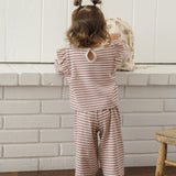 Ruffle Cozy Set - Mulberry Stripe