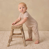 Short Sleeve Jumpsuit - Almond Stripe