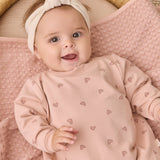 Crewneck Bubble Romper - Hearts