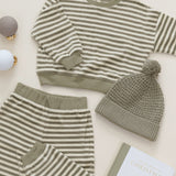 Velour Relaxed Sweatpant - Spruce Stripe