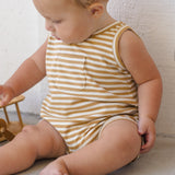 Sleeveless One-Piece - Honey Stripe