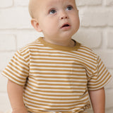 Boxy Pocket Tee + Short Set - Honey Stripe