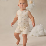 Ribbed Henley Romper - Dinos