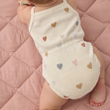 Waffle Cinch Romper - Confetti Hearts