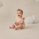Ribbed Ruffle Romper - Buttercup