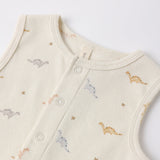 Ribbed Henley Romper - Dinos