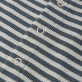 Ribbed Henley Romper - Ocean Stripe