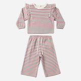 Ruffle Cozy Set - Mulberry Stripe