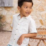 Grid Collared Short Sleeve Shirt