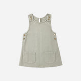 Odette Overall Dress - Dark Sage