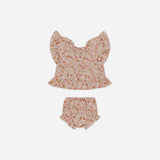 Butterfly Top + Bloomer Set - Pink Gardenia