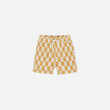 Marigold Check Terry Boys Short