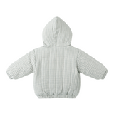 Hooded Woven Jacket - Blue Gingham