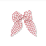 Rose Pink Plaid Bow