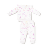 Soft Dinos Ruffle Sweatshirt + Jogger Set