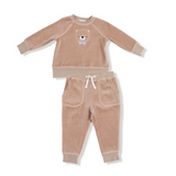 Velour Teddy Bear Jogger Set