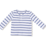 Vintage Stripe Blue Long Sleeve Henley