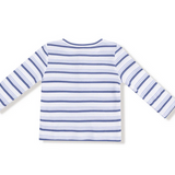 Vintage Stripe Blue Long Sleeve Henley