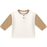 Gold Long Sleeve Henley Tee