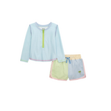Soft Pastels Seersucker Rash Guard Set