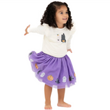 Purple Cat and Ghost Halloween Tutu Skirt