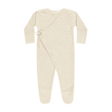 Wrap Knit Footie - Heathered Natural