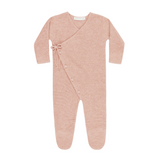 Wrap Knit Footie - Heathered Rose