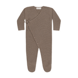 Wrap Knit Footie - Heathered Mocha
