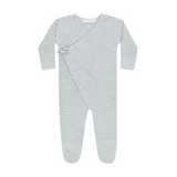 Wrap Knit Footie - Heathered Dusty Blue