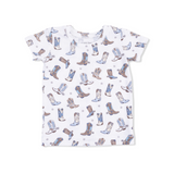 Cowboy Boots Short Sleeve Loungewear Set