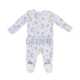 Country Stitch Floral Ruffle Zipper Footie