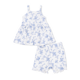 Baby Blue Vines Floral Peplum Set