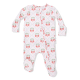 Sweet Strawberries Ruffle Zipper Footie