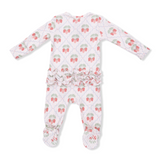 Sweet Strawberries Ruffle Zipper Footie
