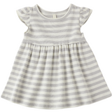 Flutter Sleeve Dress - Sky Stripe