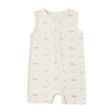 Ribbed Henley Romper - Dinos