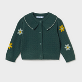 Floral Knit Cardigan - Water Lily