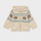 Sweet Bear Knitted Hoodie - Stone